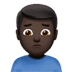 🙍🏿‍♂️ man frowning: dark skin tone display on Apple